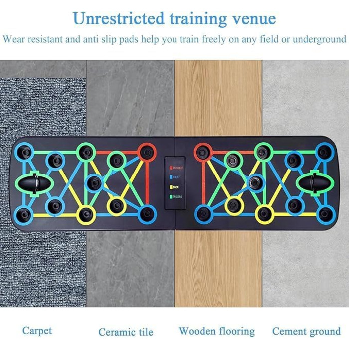 Дошка для віджимань Push Up Board 17 в 1, складана, багатофункціональна, чорна