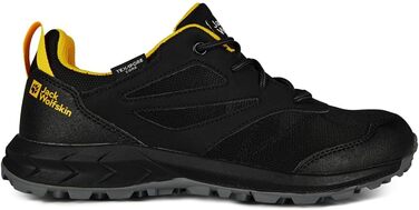 Черевики туристичні Jack Wolfskin Woodland Texapore Low для дітей, 33 EU, чорний/жовтий