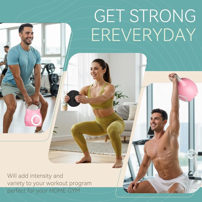 Кетлбел регульований 7-в-1, 10 кг (рожевий) для дому | Набір гантелей-кетлбелів для фітнесу | Спортивне обладнання для дому