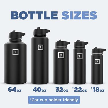 Термобутилка Iron Flask 650 мл, нержавіюча сталь, вакуумна ізоляція, 3 кришки (соломинка), металевий спортивний термочашка