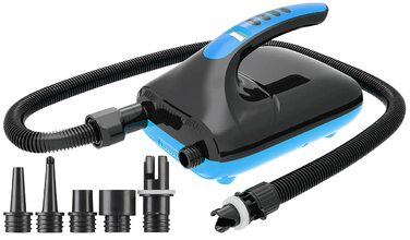 Електрична повітряна помпа для SUP-дошок та човнів AGT, 500 л/хв, з 6 насадками, для надувних човнів та SUP