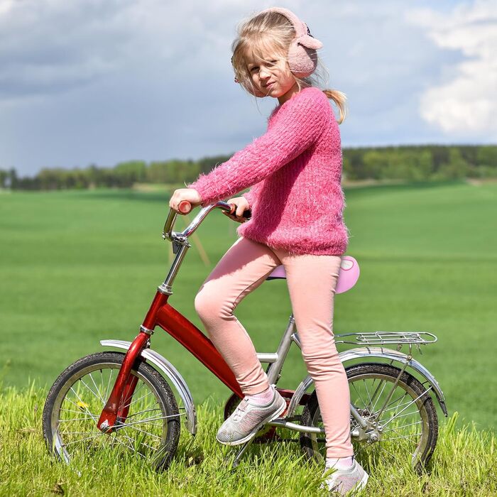 Дитячий велосипедний сідло – м'яке та водонепроникне сідло для хлопчиків/дівчаток – антиковзне покриття, широке велосипедне крісло Dual Shock для 12, 14, 16, 18, 20 дюймових гірських велосипедів, Чорний/Червоний (Великий рожевий квітка)
