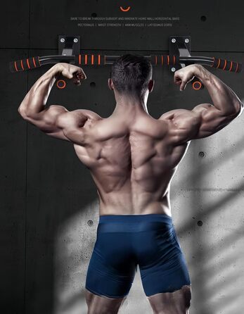 Турнік для підтягувань на стіну, для домашнього спортзалу, чорний (до 200 кг)