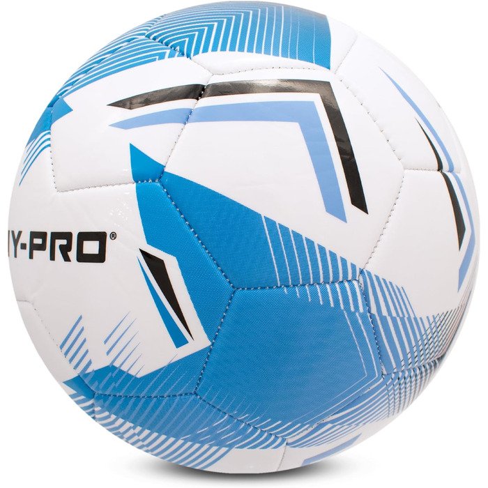 Футбольний м'яч Hy-Pro №5 синій (Chevron Blue) з покриттям PVC для тренувань та ігор за будь-якої погоди