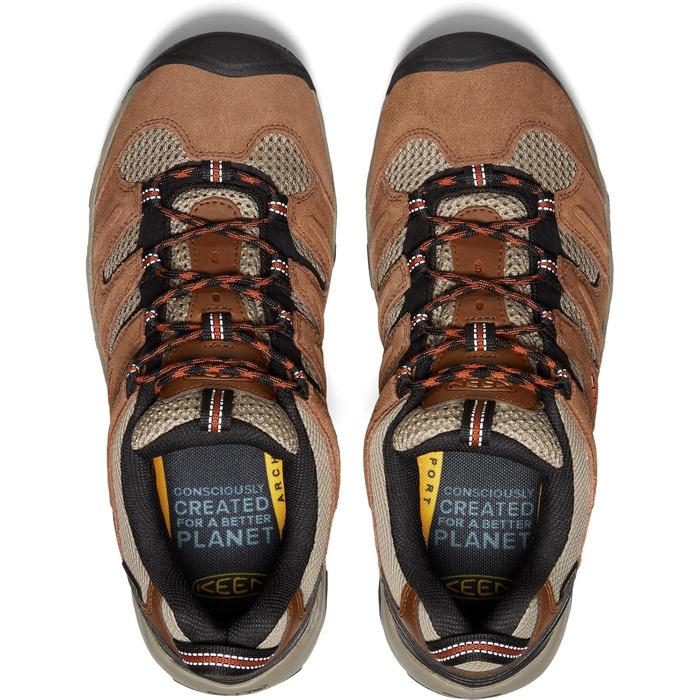 Чоловічі водонепроникні трекінгові черевики KEEN Headout Low Height - Bison Fossil Orange, 45 EU