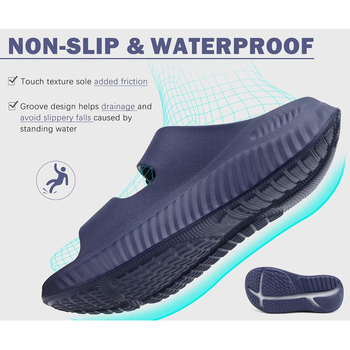 Жіночі сандалії KuaiLu для відновлення, спортивні слайдери з підтримкою склепіння стопи, ортопедичні, проти плоскостопості, для літа, синій, 41 EU