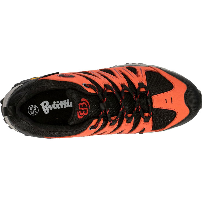 Черевики для піших прогулянок Brütting для жінок (45 EU, чорний, помаранчевий, червоний)
