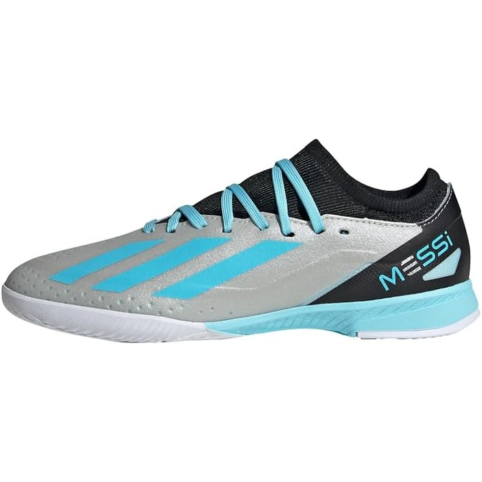 Дитячі футбольні бутси adidas X Crazyfast Messi.3 Indoor (28 EU, Silver Metallic Blue Core Black)