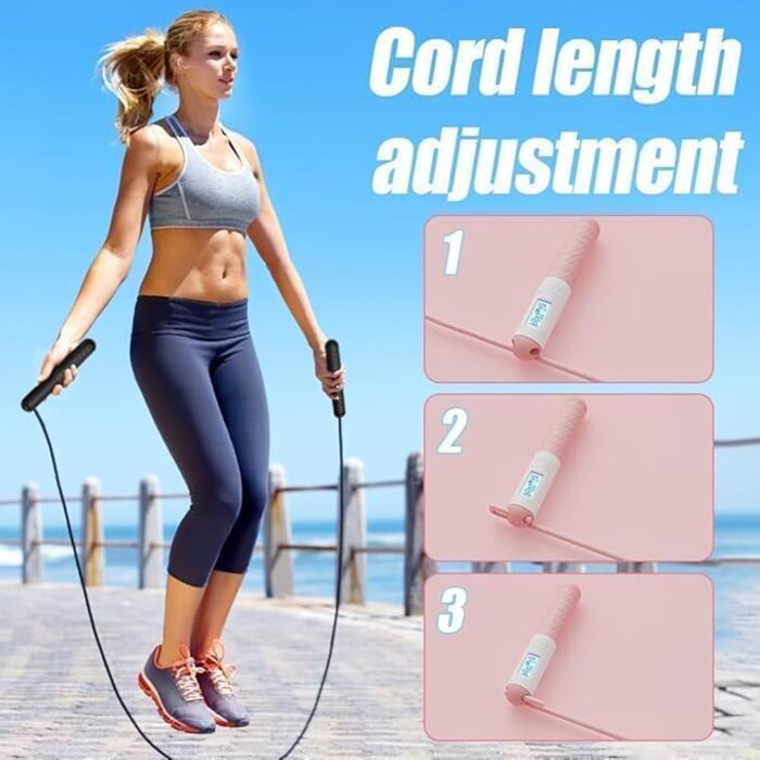 Бездротові скакалки з лічильником – скакалка без мотузки для фітнесу, кардіотренувань, чоловіків, жінок, дітей, біла