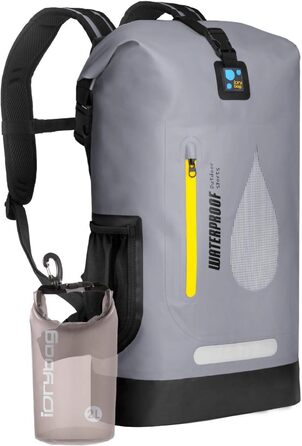 Водонепроникний рюкзак IDRYBAG 30L з PVC, для каякінгу, кемпінгу та подорожей (сірий)