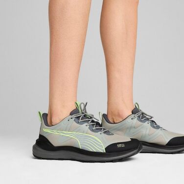 Кросівки для бігу PUMA Reflect Lite Trail PTX - унісекс, сірий/чорний/яблучно-зелений (42 EU)