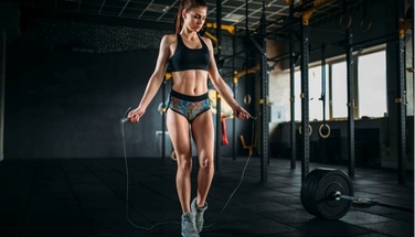 Стрибальний канат Fit4Med з пластику, 300 см, чорний