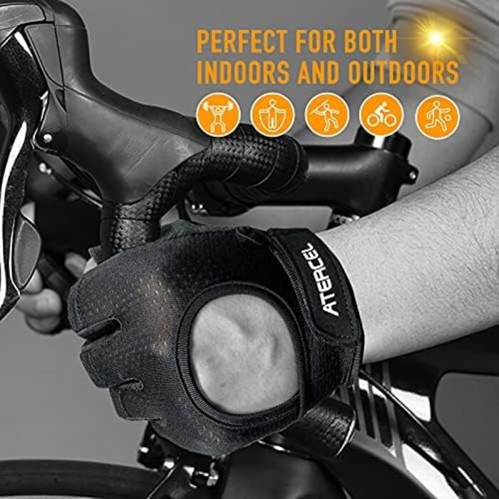 Рукавички для їзди на велосипеді ATERCEL: фітнес, тренування, комфорт (сірий, M)