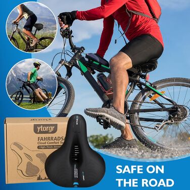 Велосипедне сидіння з піною Memory Foam, ергономічне, амортизуюче, дихаюче. М'яке велосипедне сидіння для чоловіків