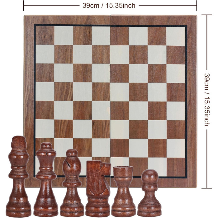 Шахи дерев'яні складані ручної роботи, 35 x 35 см - Dosenstek