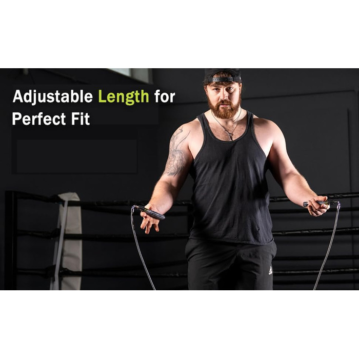 Стрибкове канат Hererope з вагою 250г, регульований, з підшипниками, неслизька ручка, міцний сталевий трос, для чоловіків та жінок, фітнес, HIIT