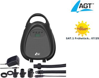 Електрична акумуляторна повітряна помпа для SUP-дошок AGT, 70 л/хв, 12 В, 1,38 бар/20 psi