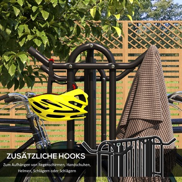 DURHAND Bicycle Stand Multi-Stand Колісна підставка Атмосферостійка підставка для 4 велосипедів, двостороння, сталева 90 x 80 x 80 см, чорна | Аосом