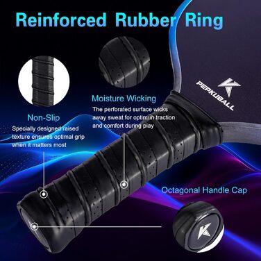 Набір для піклболу: ракетки та лопатки з фібергласовою поверхнею, для чоловіків та жінок