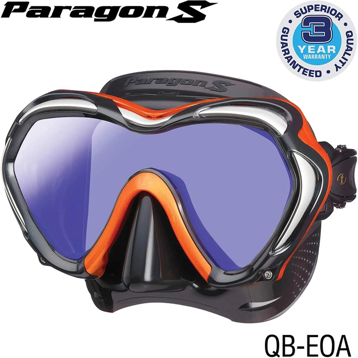 Професійна маска для дайвінгу TUSA Paragon S з UV-фільтром, чорна