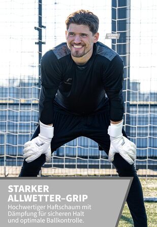 Воротарські рукавиці Reusch Profi Raptor Pro (біло-срібні), розмір 7 - професійний хафтшаум 4мм, для газону та штучного покриття