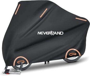 Накладна для мотоцикла NEVERLAND - захисний чохол-гараж для мотоцикла, водовідштовхувальний, сонцезахисний, 210D Oxford, 2000PA, 220x95x110 см, чорний