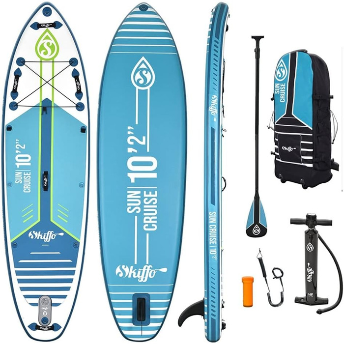 SUP дошка Skiffo Sun Cruise 10'2 – надувна, комплект з веслом, лішем та насосом, 284 л, 310 x 84 x 15 см