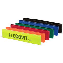 Еспандери FLEXVIT Mini Band 6 шт. – фітнес-стрічки для стабілізаційних вправ, розтяжки та мобілізації, різні рівні опору, для початківців і професіоналів