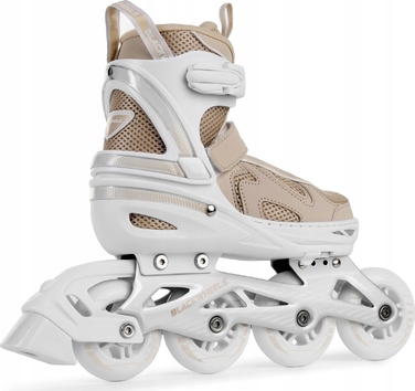 Роликові ковзани Blackwheels Flex Pro, регульовані, бежеві, розмір 34-37, колеса 80 мм, підшипники ABEC-7