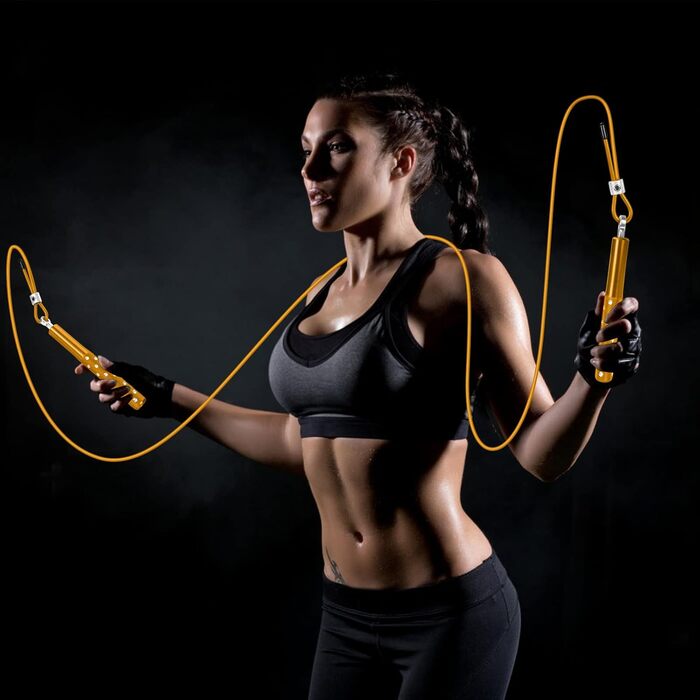 Стрибкове канат Springseil Wastou: регульований, для фітнесу, для дорослих, чоловіків, жінок, дітей, жовтий