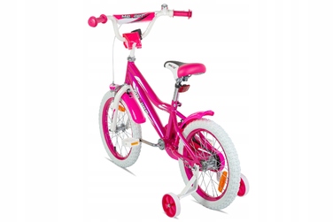 Дитячий велосипед Mexller BMX 16 дюймів, рожевий, для дівчинки, з кошиком