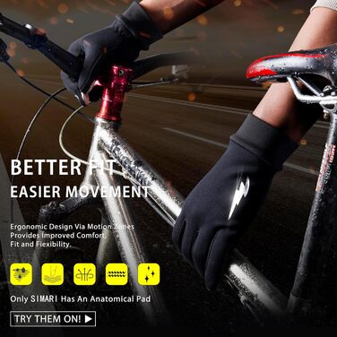 IMARI Зимові терморукавички для чоловіків та жінок з підтримкою сенсорного екрану, велосипедні рукавички, антиковзаючі, вітронепроникні для холодної погоди, водіння, їзди на велосипеді, роботи та активного відпочинку на вулиці MRG102 (102-Black, XXL)