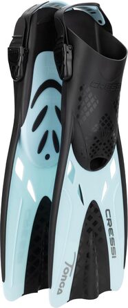Набір для снорклінгу Cressi Tino Adventure Black/Ice L/XL: ласти, маска, трубка, унісекс, чорний/синьо-блакитний