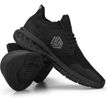 Чоловічі кросівки для бігу та занять спортом: біг, теніс, фітнес, повсякденне носіння. Розмір 40 EU, чорний колір. Легкі, дихаючі, для активного відпочинку та занять спортом.