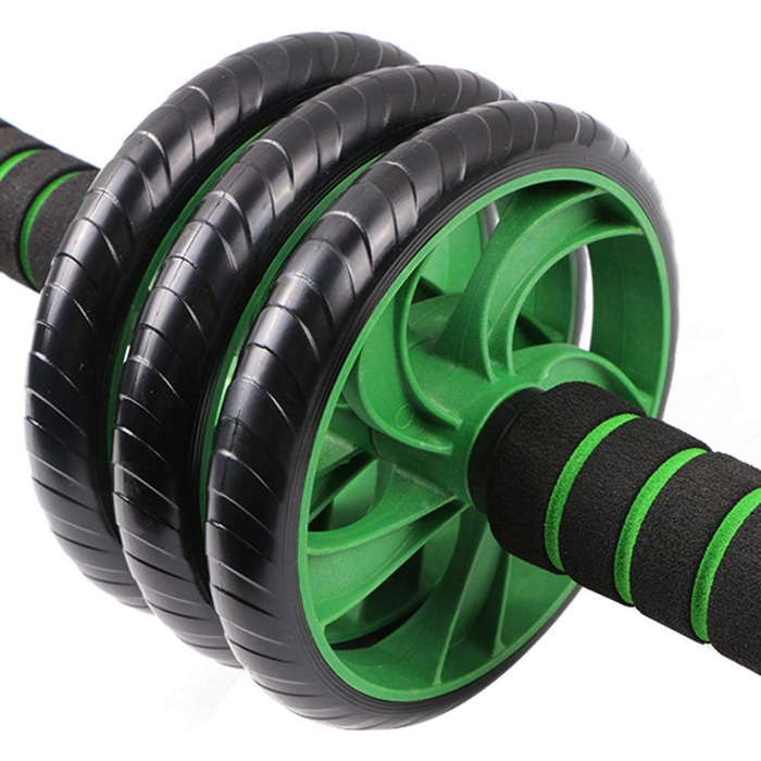 Колесо для пресу Ab Wheel - тренажер для фітнесу та зміцнення м'язів пресу, неслизькі ручки, для дому та спортзалу (зелений)