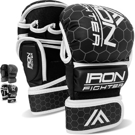 Боксерські рукавички IRON FIGHTER MMA для спарингу та тренувань, з посиленою амортизацією, захистом зап'ястя та пальців, для боксу, кікбоксингу, муай-тай, дорослі