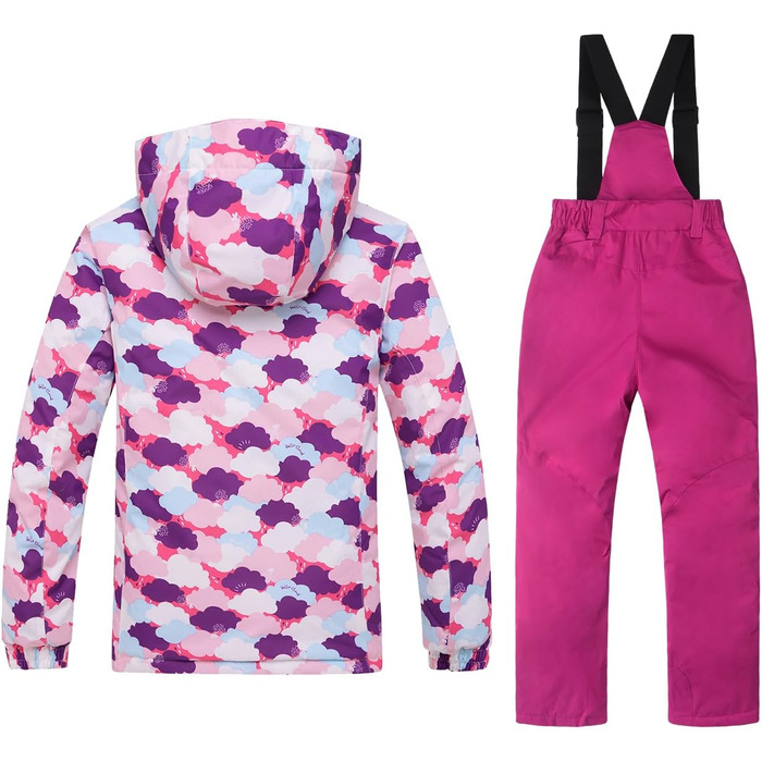 Дитячий зимовий костюм для сноуборду та лиж, водонепроникний, рожевий, 12-13 років
