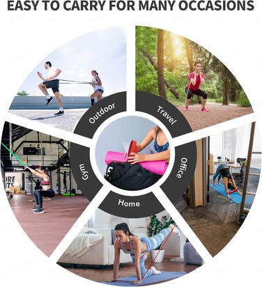 Фітнес гумки CFX: 8 шт. з дверним кріпленням, сумкою та інструкцією для фітнесу, розтяжки, йоги та силових тренувань