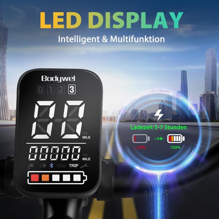 Електровелосипед Bodywel A26/A275 26/27,5 дюймів для жінок і чоловіків, LED-дисплей 4,5”, APP-керування, мотор 250W Ananda, знімна батарея 36V 15,6Ah, запас ходу до 100 км