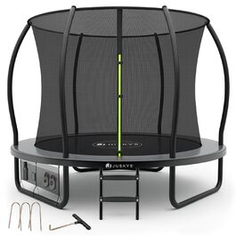 Батут Juskys SkyBounce – Ø 228/305/366 см, Outdoor, з сіткою безпеки, сходами та пружинами PowerSpring
