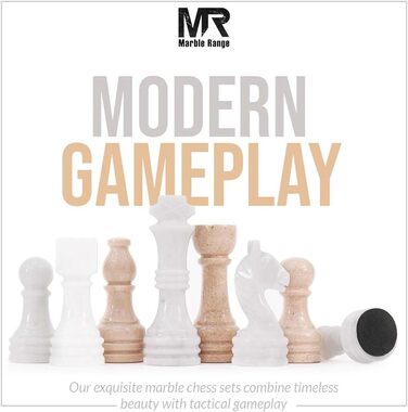 Шаховий набір з мармуру для дорослих, ручної роботи, з дошками Verona & Green Onyx, 32 фігури, 2 додаткові королеви, коробка для зберігання, розкішна подорожна гра, елегантний подарунок для дому (Verona & Green Onyx) (Verona & White)