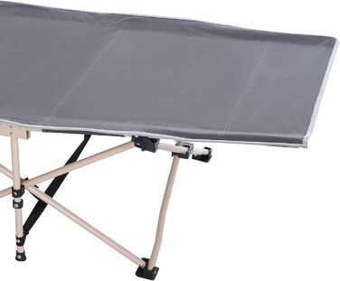 Розкладне ліжко для кемпінгу Outsunny з сумкою, сталевий каркас Oxford, 190 x 68 x 52 см, сіре