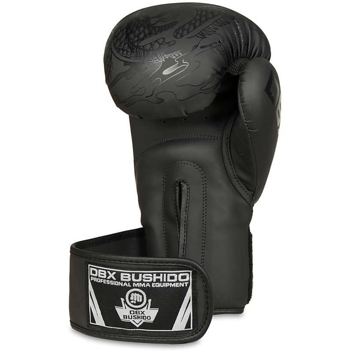Боксерські рукавички DBX BUSHIDO Black Dragon 12oz для спарингів, кікбоксингу, бойових мистецтв, чорні