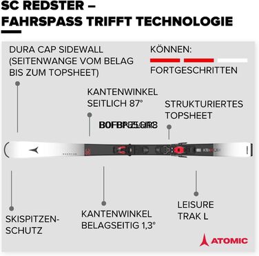 Лижі ATOMIC REDSTER SC для катання на лижах (білі/чорні, 168 см) – для жінок та чоловіків
