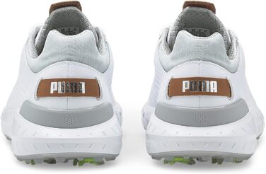 Чоловічі гольф-туфлі PUMA Ignite з натуральної шкіри White Silver Gray, 40.5 EU