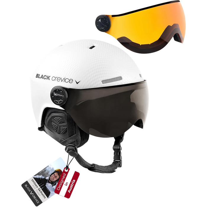 Шолом гірськолижний Black Crevice Arlberg з візором 2 шт. білий/карбон, M/L (58-61)