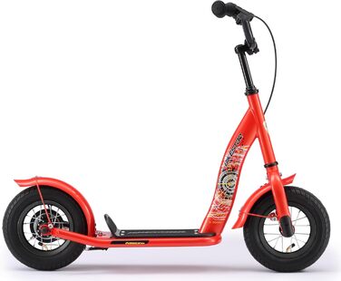 Дитячий роликовий самокат STAR SCOOTER з повітряними колесами (10 дюймів) для хлопчиків та дівчаток 4-5 років | Класичний самокат | Червоний