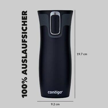 Термокухоль Contigo West Loop Autoseal 470 мл, нержавіюча сталь, для подорожей, чорний
