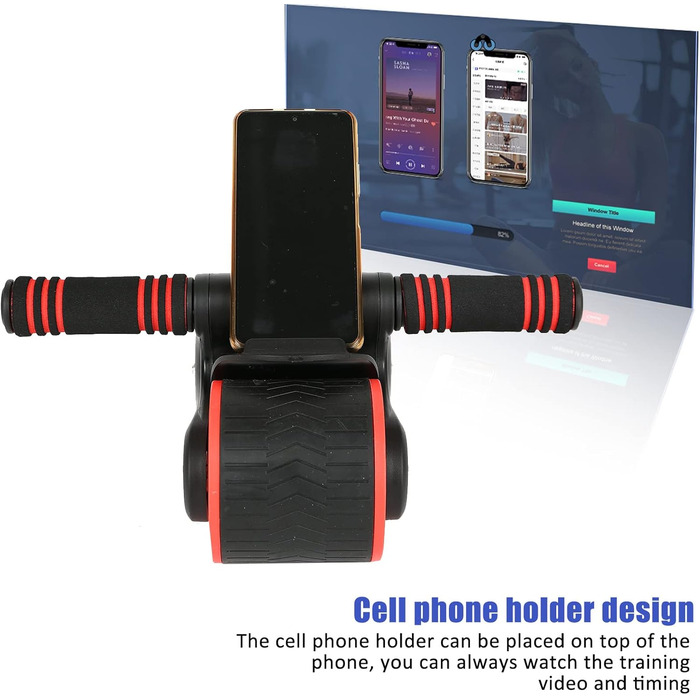 AB Wheel TWSOUL: тренажер для пресу з автоматичним пружинним відскоком та килимком для колін