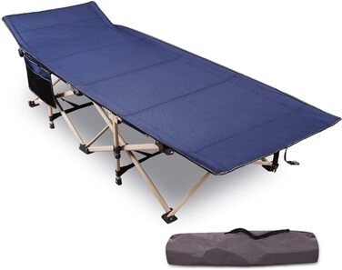 Розкладне ліжко для кемпінгу CampMax - XXL, 190x71x38 см, 226 кг, для відпочинку на природі, блакитне